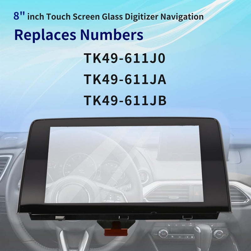 Getfarway بديل زجاج شاشة اللمس 8 بوصة لنظام الملاحة مناسب لمازدا CX9 CX-9 2016 2017 2018 2019 استبدال# TK49-611J0، TK49-611JA، TK49-611JB - Image 4